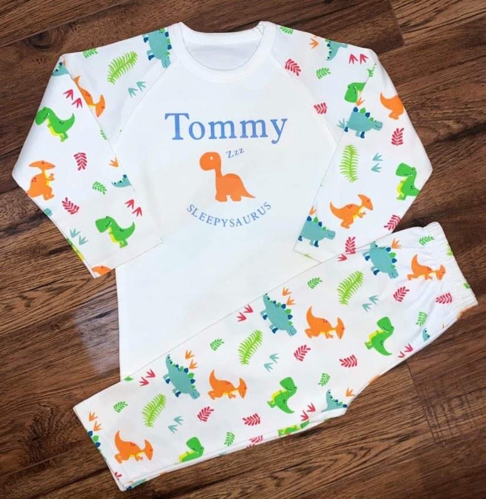 Dinosaur pyjamas/ dinosaur romper/ personalised pyjamas/ Etsy