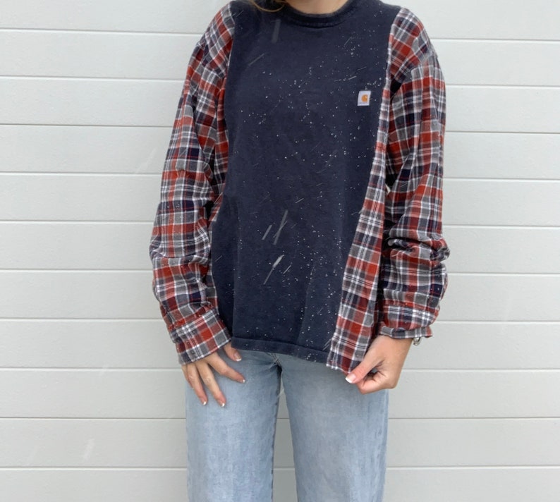 One of a Kind Custom Reworked Carhartt Flannel - Etsy