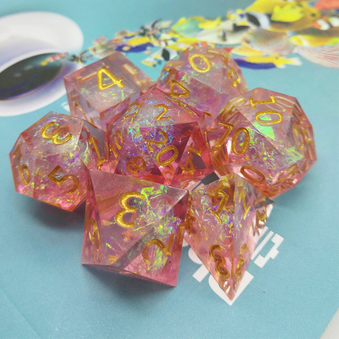 DND D&D Dice Set, Resin Sharp Edge Dice Set, Dice Set DND, Polyhedral