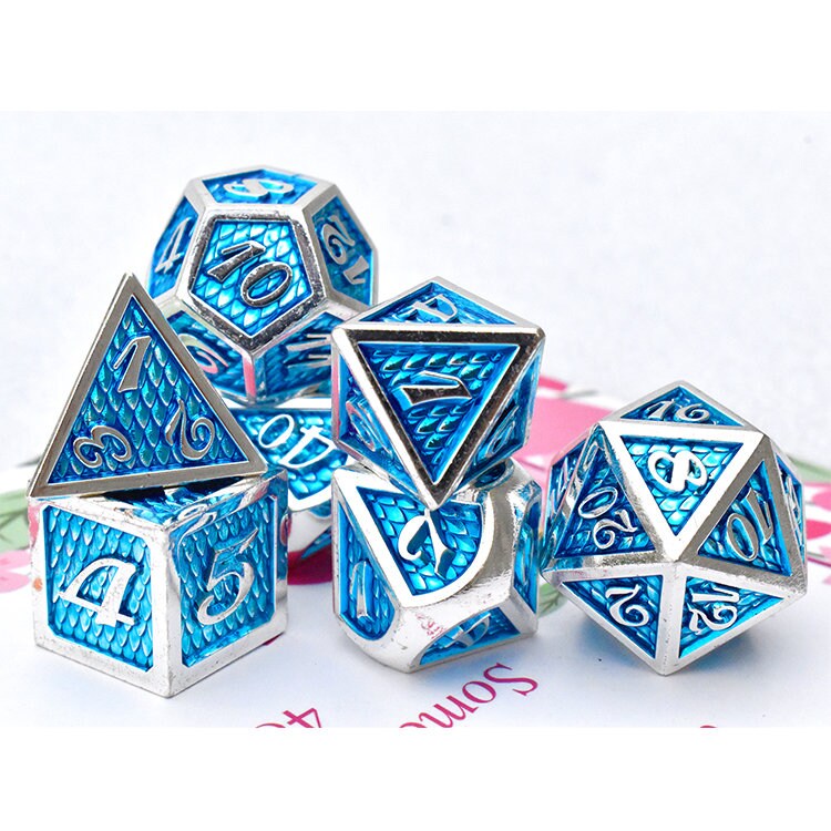 Dice Set DND Metal Dice Set Dragon Scale Dice Custom Etsy