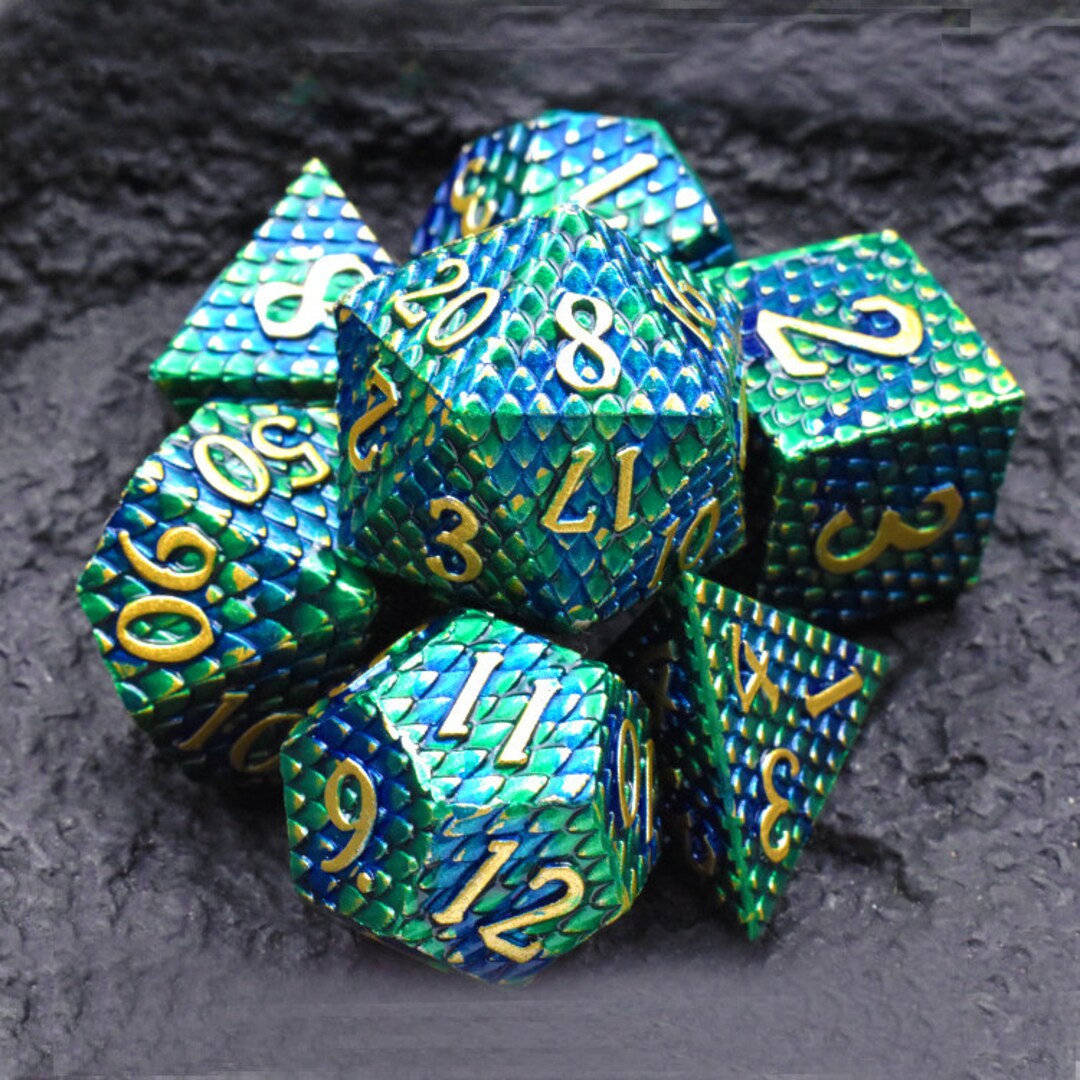 DND Metal Dice Set Dungeon and Dragon Dice Polyhedron Dice Etsy