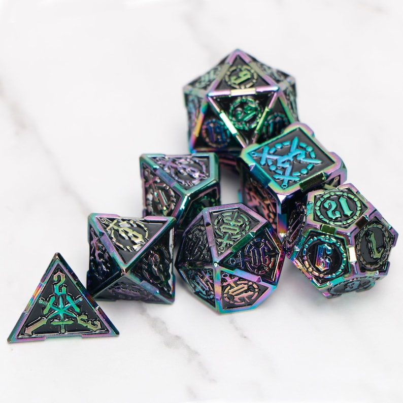 DND Dice Set Metal D&D Dice Set for Dungeons and Dragons Etsy