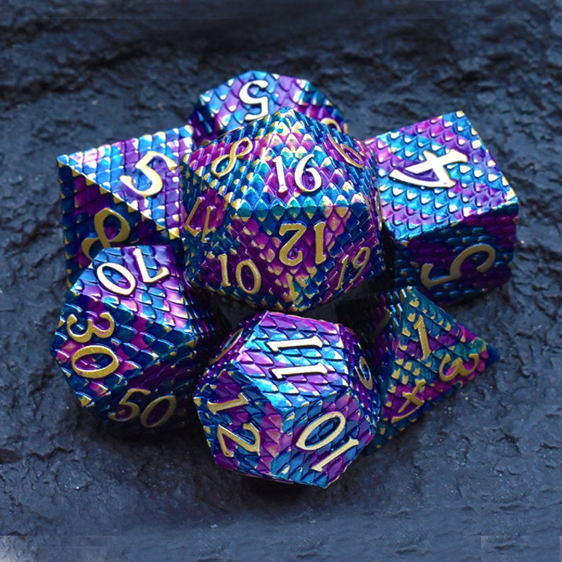 DND Metal Dice Set Dungeon and Dragon Dice Polyhedron Dice Etsy