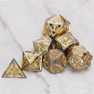 Rpg Dice Set, D&D Dice Set, Metal Dice Set, DND Polyhedral Dice Set, D and D Dice, Dungeons and Dragons Dice, Custom Dice, Role Playing Dice