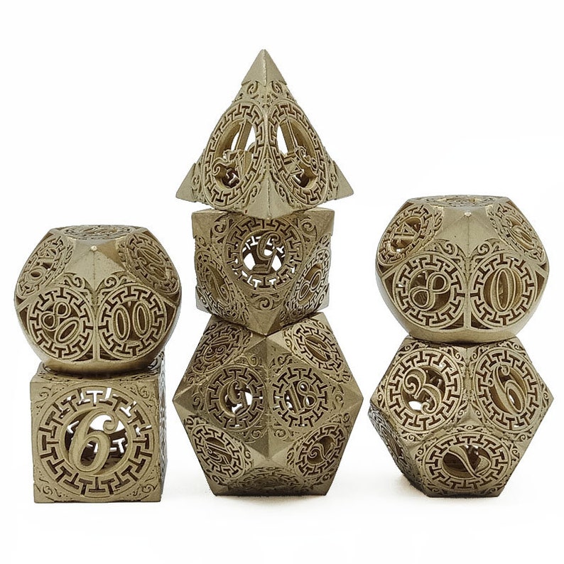 DND Hollow Metal Dice Set D&D Dice Set Dungeons and Dragons Etsy