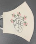 Embroidered Mask Heart with Flowers 