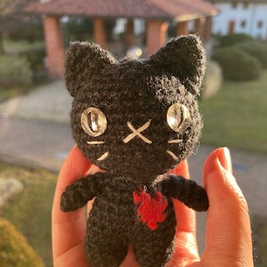 Black Cat Amigurumi Pattern PDF, Chibi Amigurumi, Crochet Pattern