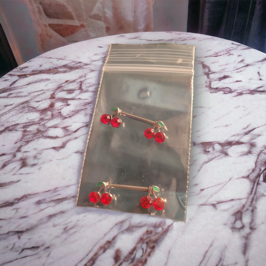 Cherry Nipple Rings Etsy