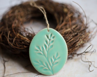 Set of 2 ceramic Easter pendants - hand-made Easter decoration
