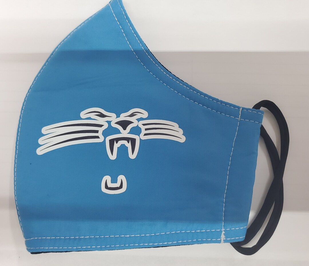 NFL Football Team Face Mask Pictured Carolina Panthers Mask Etsy