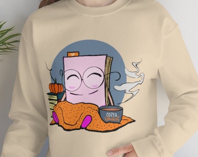 Cozy & Bookish Crewneck Sweatshirt, Bookish Sweater, Bookish Season, Fall Bookish Wear