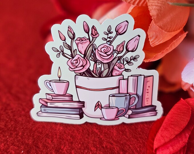 Galentine's Date Vinyl Sticker, Valentine's, Book Boyfriend, Bookish Sticker, Kindle Sticker, Water Bottle Sticker, Bookish Swag