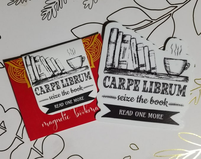 Carpe Librum Magnetic Bookmark Set, Carpet Librum Sticker, Magnetic Bookmark, Bookish, Bookish Accessories, Book Lover, Gift Ideas
