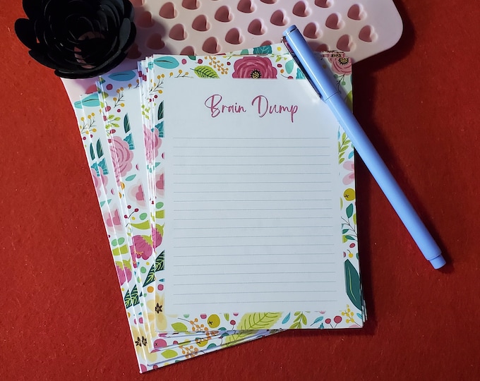 OOPSIES: Brain Dump Floral Memo Pad, Loose Paper Pad, Notetaking, Desk Accessory, Desk Stationary