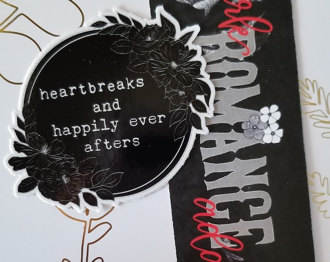 Heartbreaks and HEA Sticker Set, Bookish Gift, Book Lover's Gift, Gift Idea, For Book Lovers