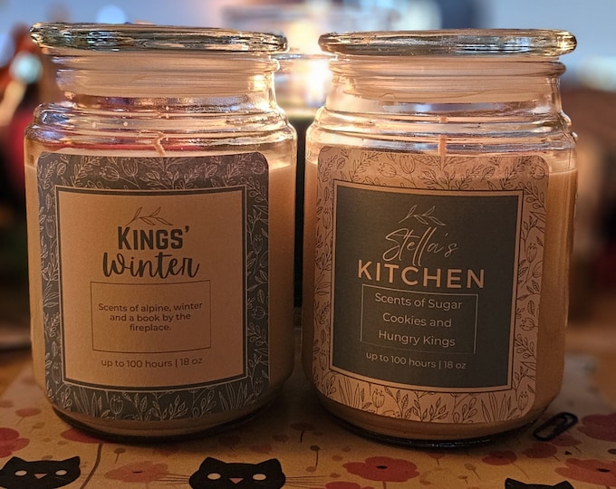 Stella's Kitchen Candle, Kings' Winter Candle, King Family Series, Kings Merch, Handmade Candles, Handmade Gifts, Bookish Candle