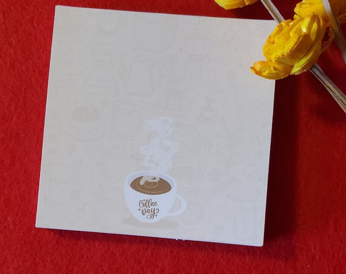Coffee Day Tear-Away Memo Pad, Note Pad, Note Taking, Coffee Stationary, Desk Stationary