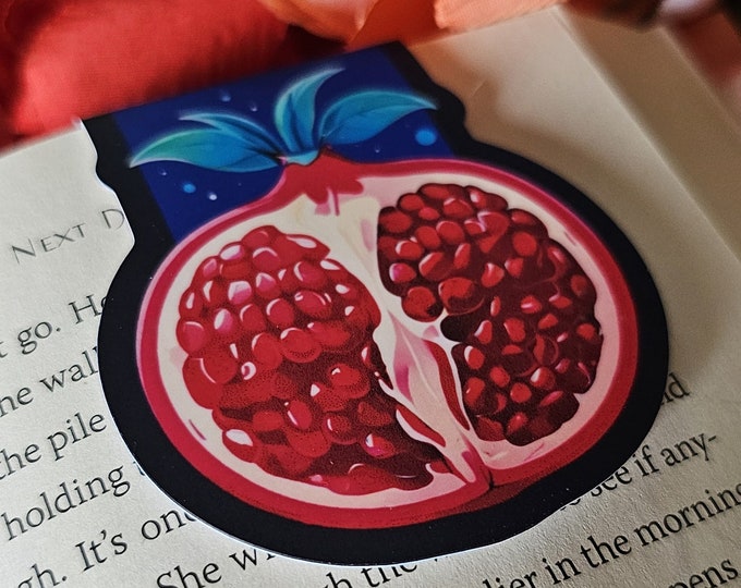 Pomegranate Magnetic Bookmark, Fruit Magnetic Bookmark, Gift for Readers, Romance Reader, Bookish Gift, Book Lovers