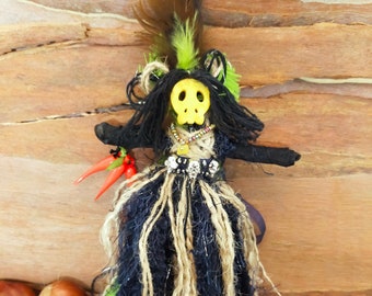 Voodoo Doll Luck Spirit Doll Poppet Talisman Vintage design  Handcrafted witch Protection  Witch Broom  New home gift  Housewarming