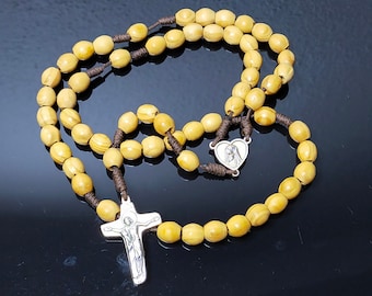 Medjugorje Rosary, Catholic Rosary, Rosary wood, Paracord Rosary, Durable Rosary, Handmade cross rosary, cross with jesus, protection,