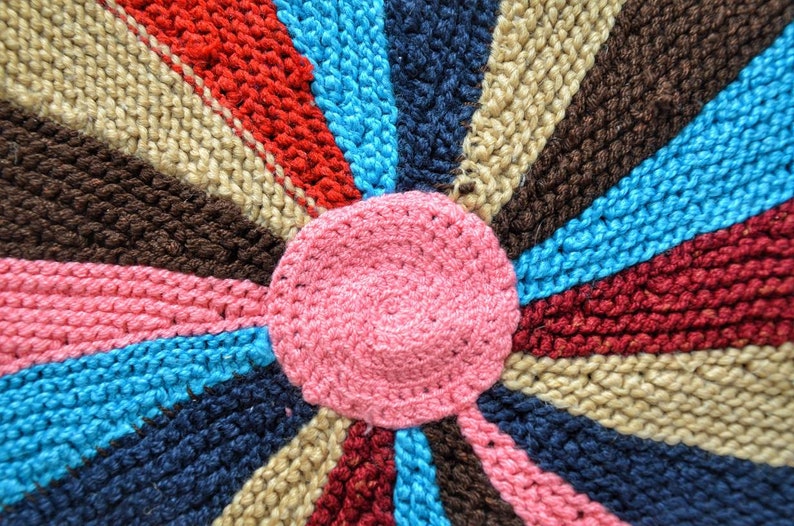 knitted mat stylish boho rug round knitted runner round carpet floor mat Knitted round carpet multicoloured knitted rug