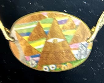 Collar vintage inspirado en Klimt de los años 70