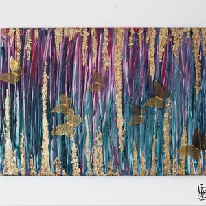 FARFALLA AURORA - Unikat, Original Kunst, Wandmalerei, Abstraktes Gemälde auf Keilrahmen, 50x70cm von Adel von MAELAART