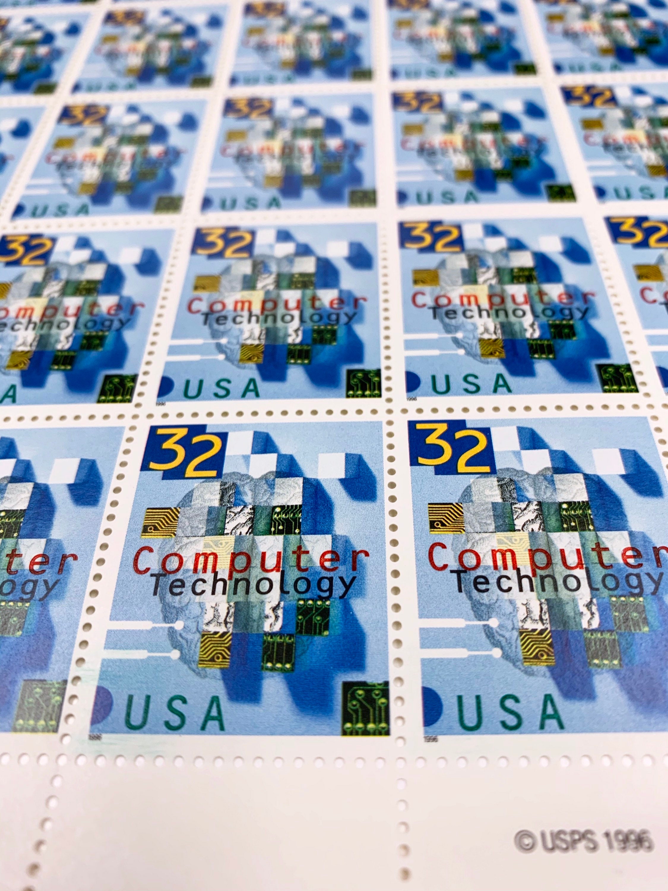 40 Unused Vintage Computer Technology Postage Stamps for Etsy
