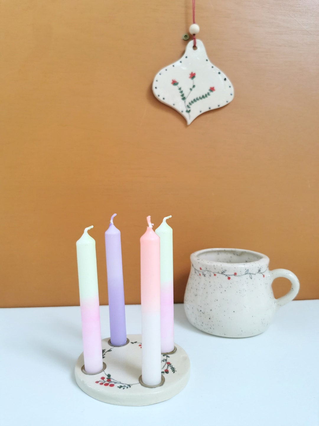 Mini Advent Wreath With Candles Etsy