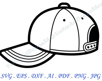 Download Clip Art Baseball Cap Outline Svg Dad Hat Sports Clothing Fashion Design Cartoon Black White Sketch Clipart Vector Cricut Cutting Files Download Art Collectibles