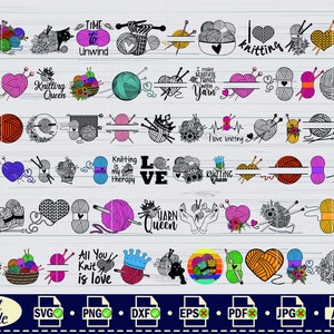 Stricken Bundle svg, #1, Garn svg, häkeln svg, Yarn Ball svg, Wolle svg, Floral stricken Zitat svg, häkeln Zitat svg, digitale Schnittdatei, Cricut