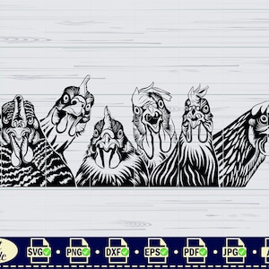 Fichiers svg poulet #1 pour Cricut, Clipart coq mignon, vecteur de ferme, téléchargement png, clipart, cricut, silhouette, fichier coupé, art imprimable, png