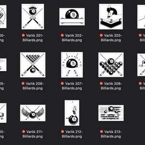 Biljard SVG-paket: Snooker, Pool Clip Art (digital nedladdning) bild 6