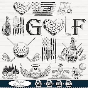 Logotipo de golf Svg, n.º 2, golfista Svg, golf Svg, golfing Svg, archivos de corte de golf, archivos de golf para Cricut, clipart de golf, golf png, golf pdf, archivo digital