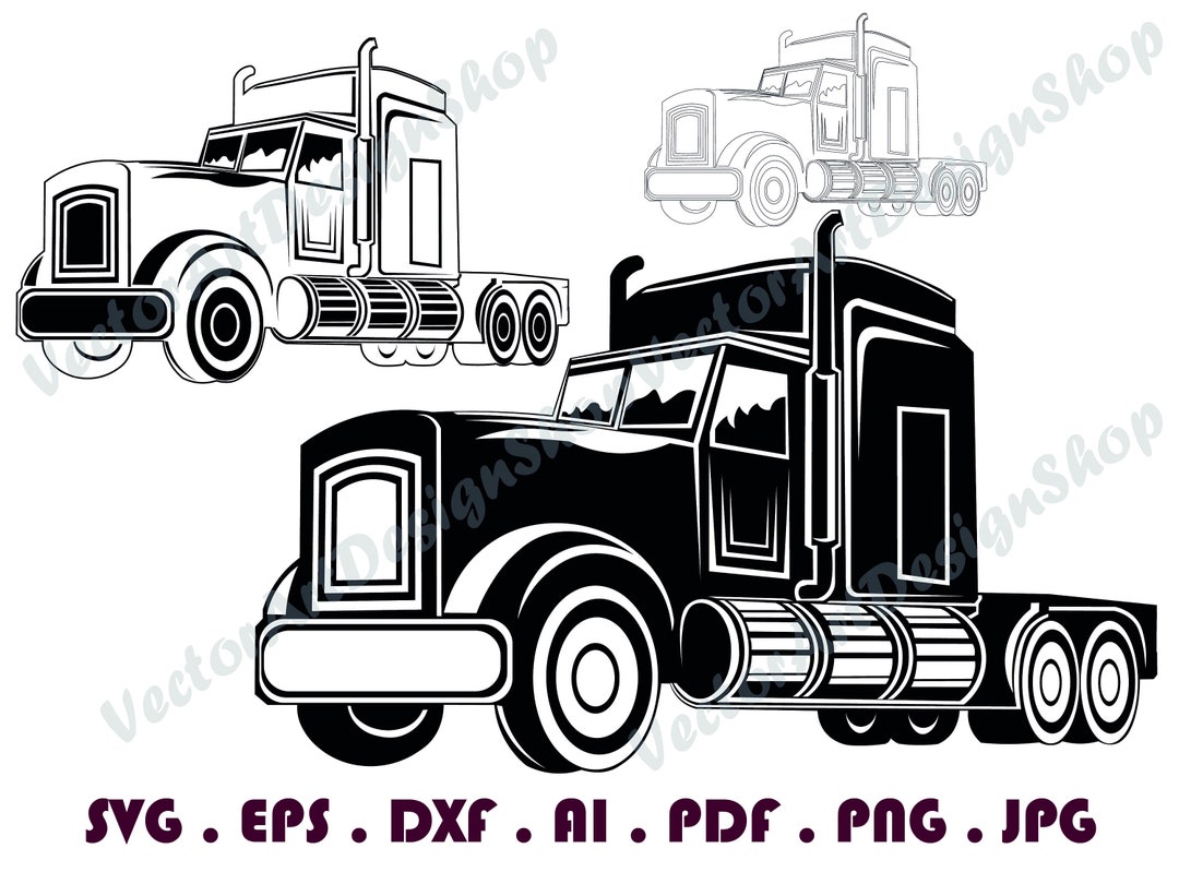 Truck 4 SVG, Truck SVG, Trucking Svg, 18 Wheeler, Truck Clipart, Truck ...
