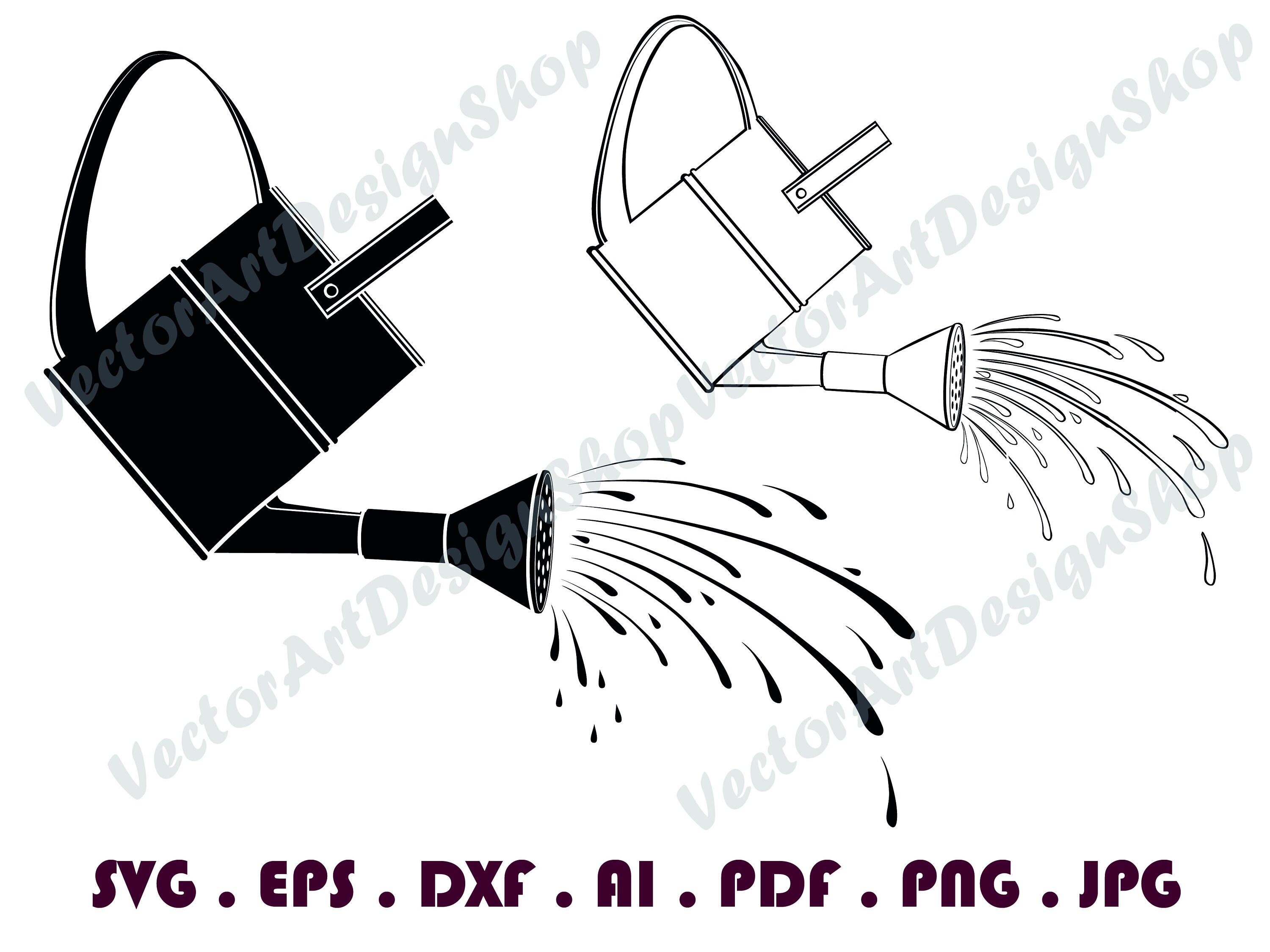 Watering Can SVG Gardening SVG Watering Can Clipart Etsy