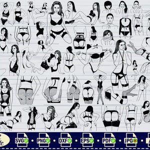 Sexy Frauen Körper SVG, #2, Frau Körper SVG, Mädchen Körper Linie Kunst, Weiblicher Körper SVG, Clipart, Schnittdatei für Cricut, Vektor, Silhouette, digitale Datei