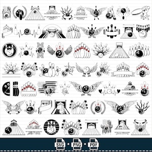 Bowling Logo SVG Mega Bundle: Clipart, Cut Files (PNG, Vector, PDF)