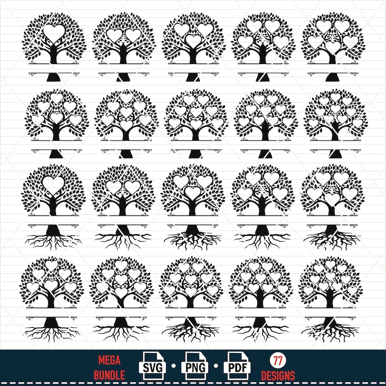 Tree of Life SVG Bundle: Family Tree Cut Files (commercial Use) - Etsy