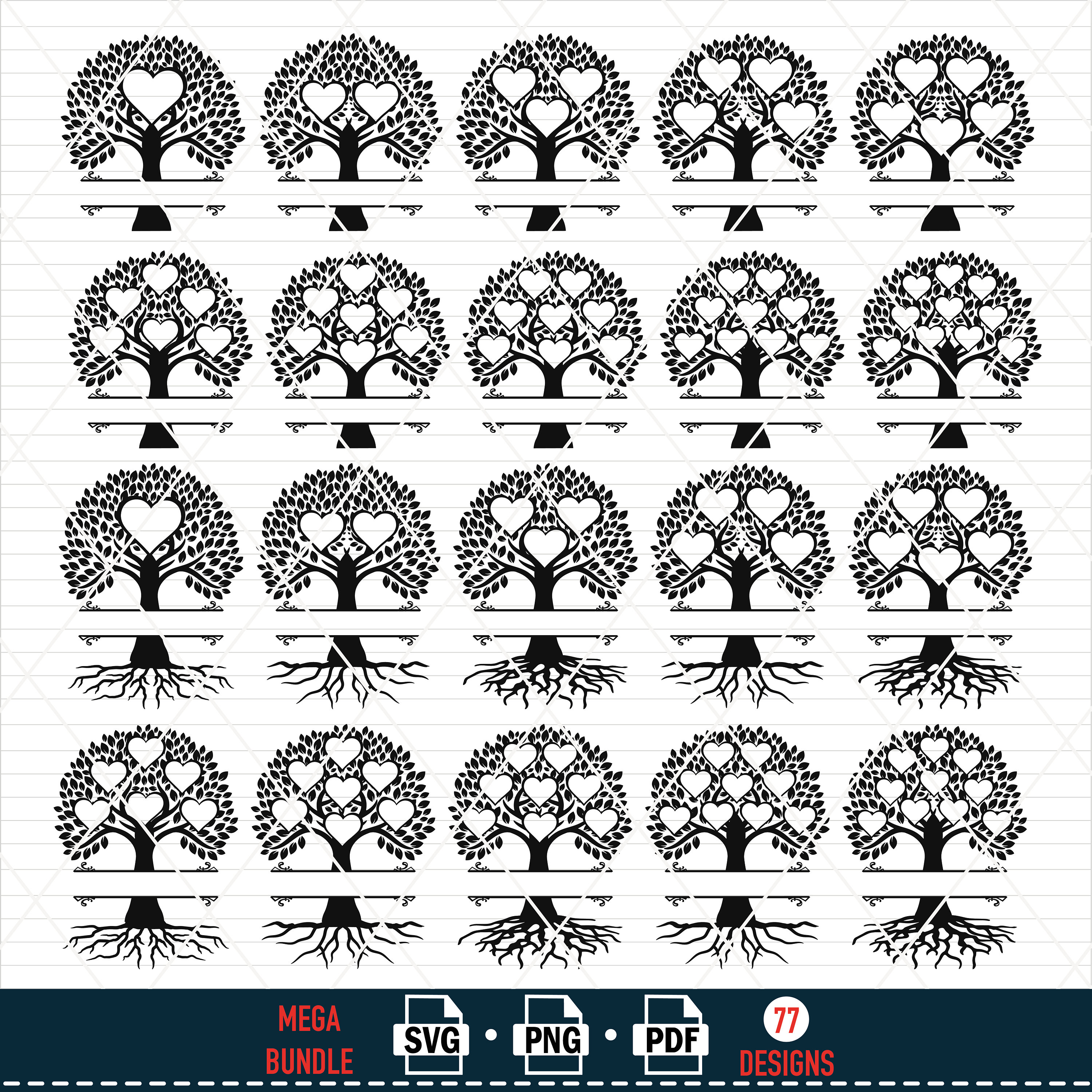 Tree of Life SVG Bundle: Family Tree Cut Files (commercial Use) - Etsy