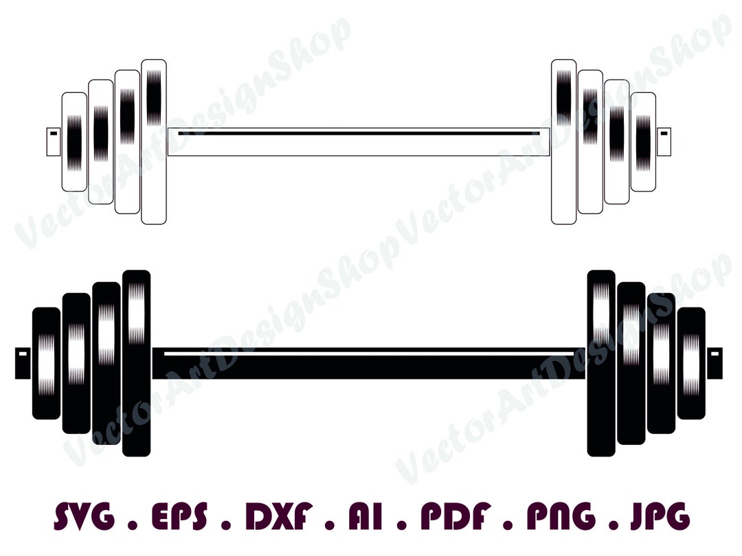 Barbell 5 SVG, Weights SVG, Bodybuilding Svg, Barbell Clipart, Barbell