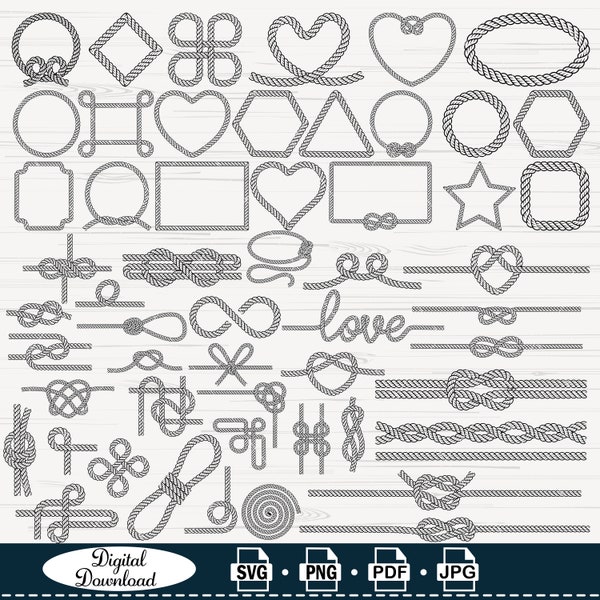 Nautical Knot SVG, Nautical Rope SVG, Nautical Svg, Nautical Knot Clipart, Files for Cricut, Cut Files For Silhouette, Png, Svg, pdf, vector