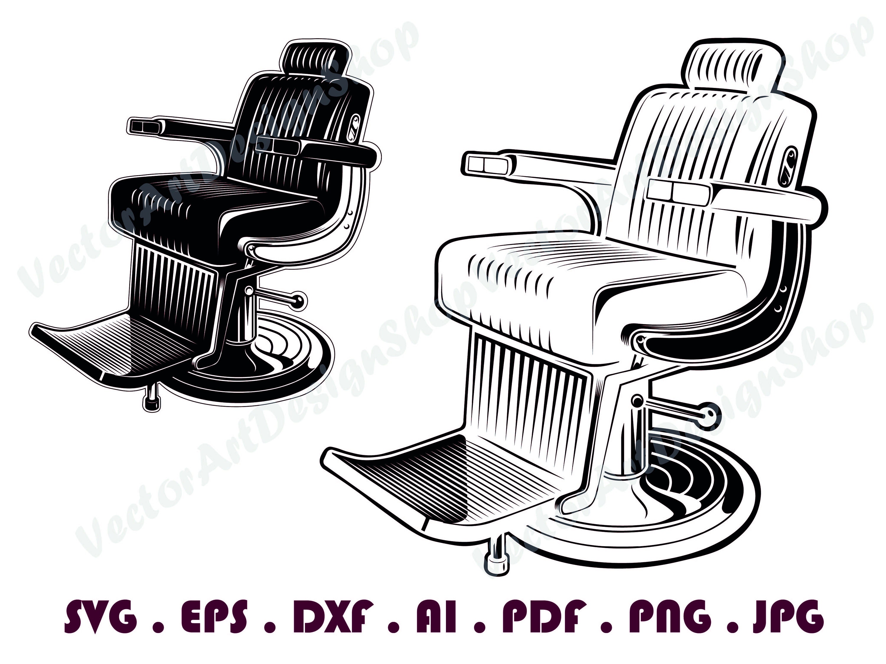 Barber Chair 2 SVG Hair Stylist Chair SVG Barber Chair Etsy