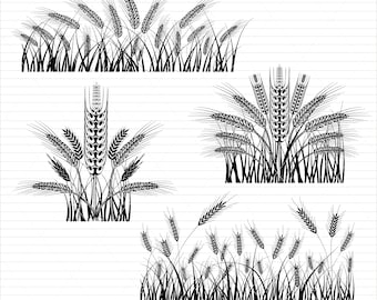 Blé SVG, Clipart Svg de blé, grain Svg, Clipart de blé, des fichiers de blé pour Cricut, des fichiers de coupe de blé pour la silhouette, Png de blé, vecteur de blé, pdf