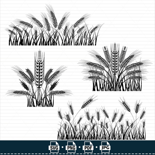 Wheat SVG, Wheat Svg Clipart, Grain Svg, Wheat Clipart, Wheat Files for Cricut, Wheat Cut Files For Silhouette, Wheat Png, Wheat Vector, pdf