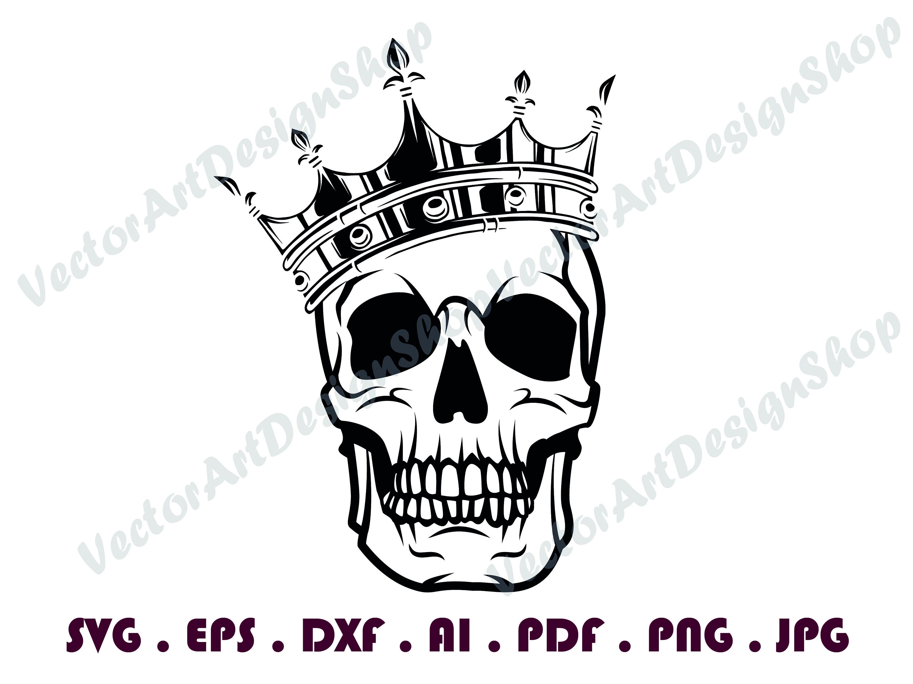 Skull 8 Svg King Skull SVG King Svg King Skull Clipart | Etsy