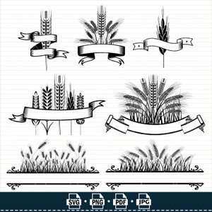 Tarwe SVG, tarwe split monogram Svg, graan Svg, tarwe clipart, tarwe bestanden voor Cricut, tarwe gesneden bestanden voor silhouet, tarwe png, tarwe Vector
