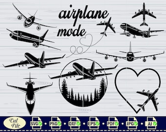 Airplane SVG #2, Aircraft SVG, Biplane Clipart, Airplane Files for Cricut, Airplane Cut Files For Silhouette, Dxf, Png, Eps, Airplane vector