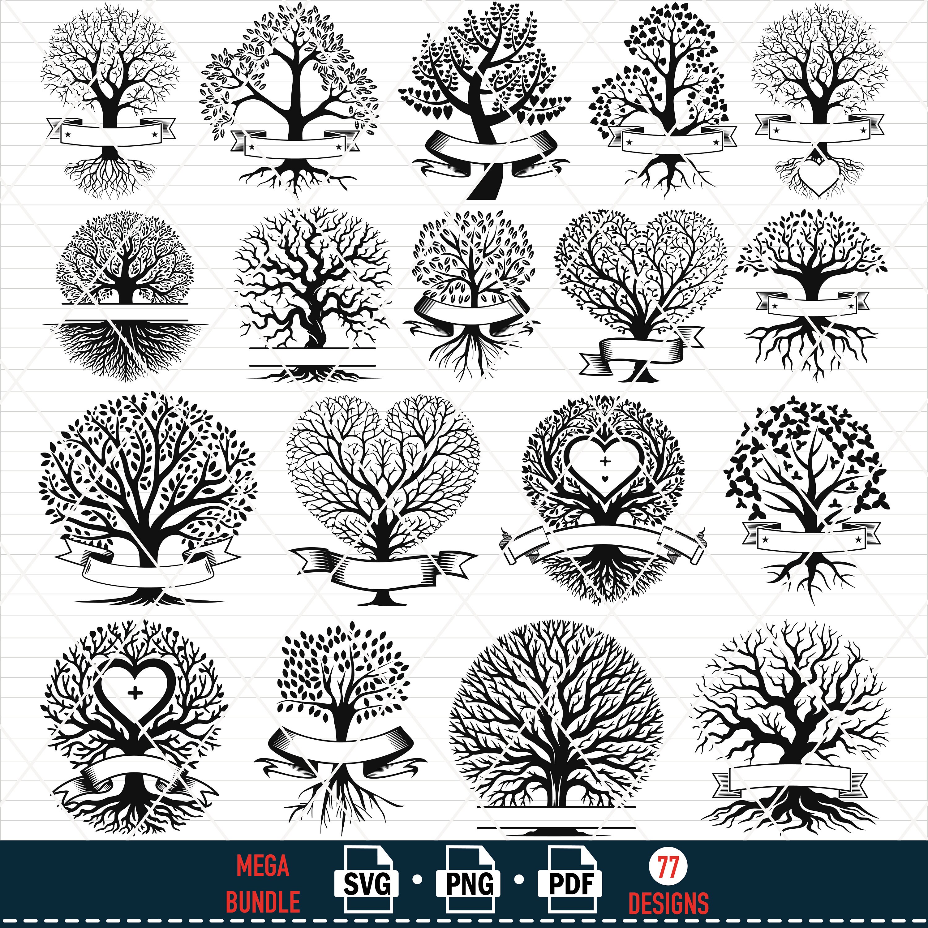 Tree of Life SVG Bundle: Family Tree Cut Files (commercial Use) - Etsy