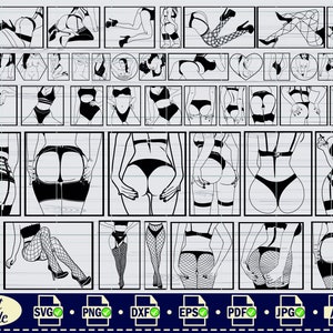 Corps de femme sexy SVG, #5, dessin au trait femme svg, svg corps de filles, femme nue, fichier de coupe, cricut, silhouette, clipart, vecteur, téléchargement immédiat, png